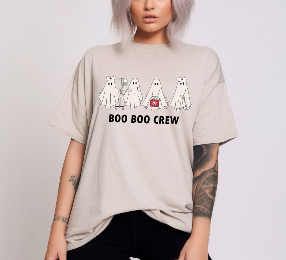 Boo Boo Crew Funny Ghost Nurse Halloween Shirt
