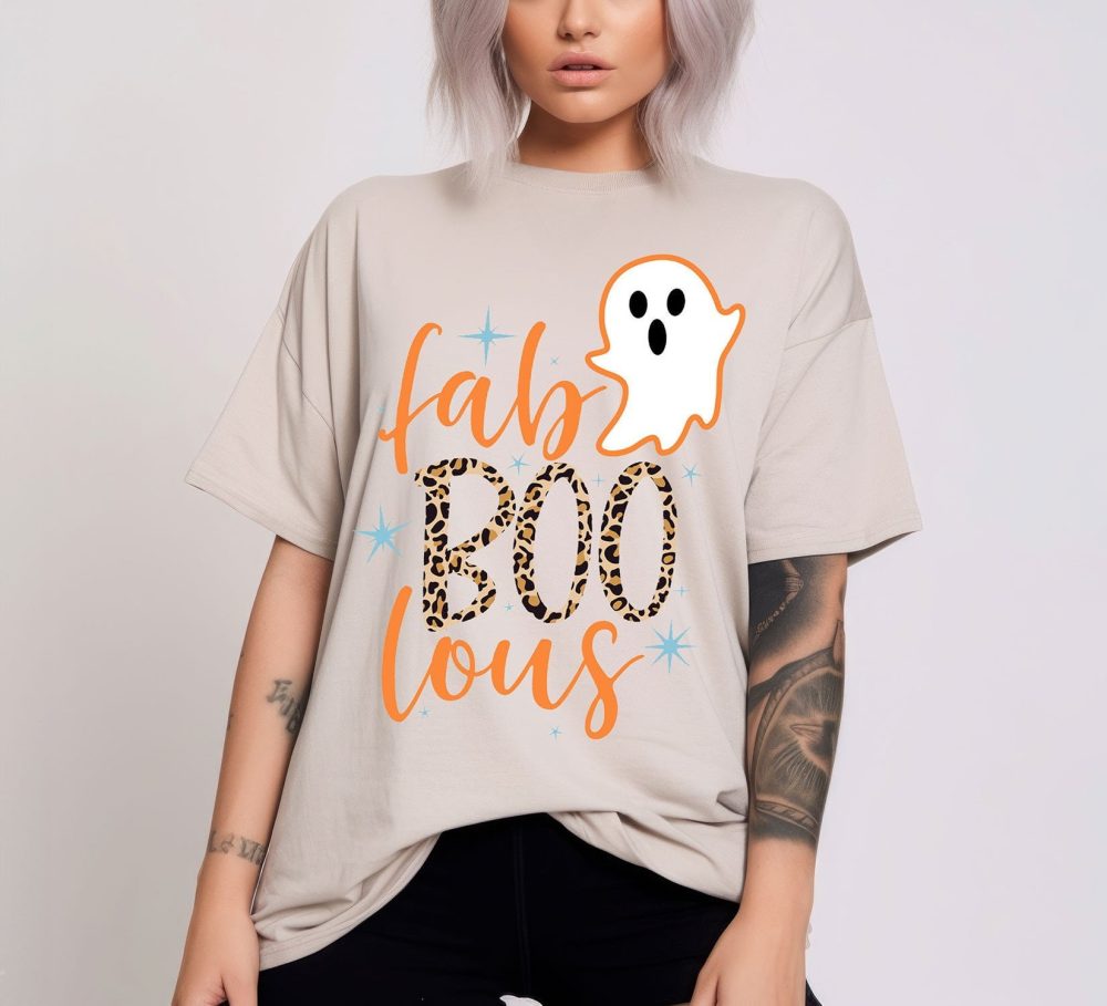 Chic Ghostly Delight in Faboolous Halloween Fashion Shirt 1