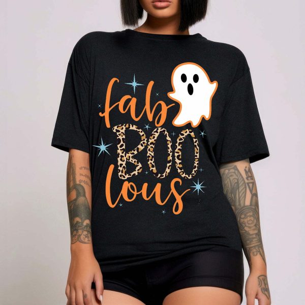 Chic Ghostly Delight in Faboolous Halloween Fashion Shirt
