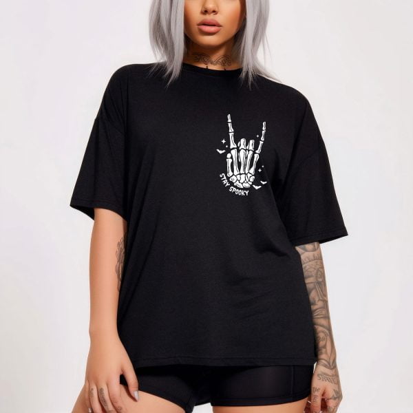 Turn Heads with Cute Stay Spooky Skeleton Hand Halloween Shirt