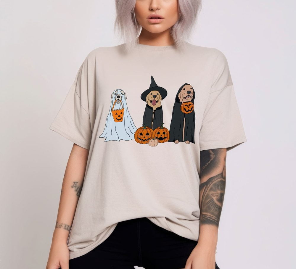 Get Howlingly Hilarious with a Funny Ghost Dogs Halloween Shirt