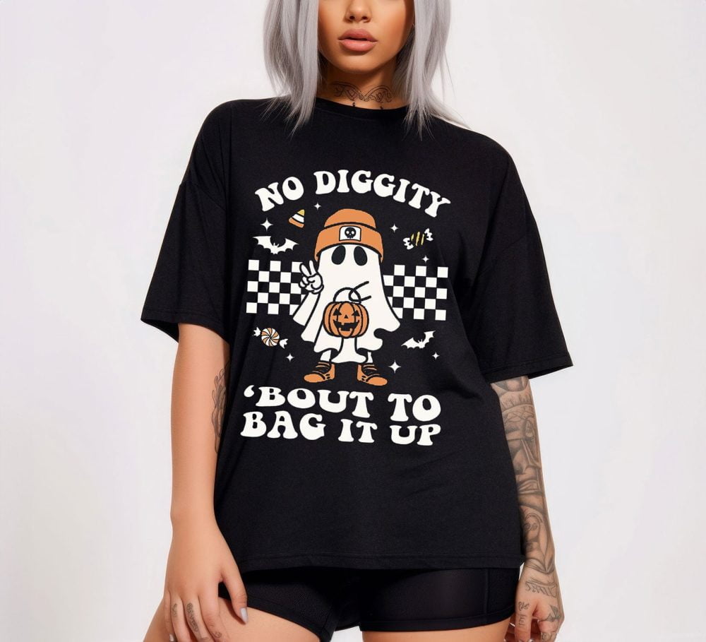No Diggity Bout To Bag It Up Ghost Halloween Shirt