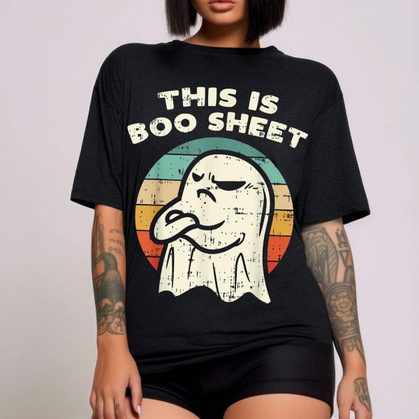 This Is Boo Sheet Angry Ghost Retro Halloween Shirt 1