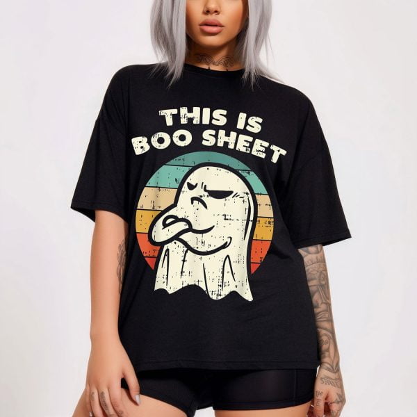 This Is Boo Sheet Angry Ghost Retro Halloween Shirt