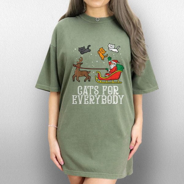 Cats For Everybody Christmas Shirt, Funny Cat Christmas Shirt
