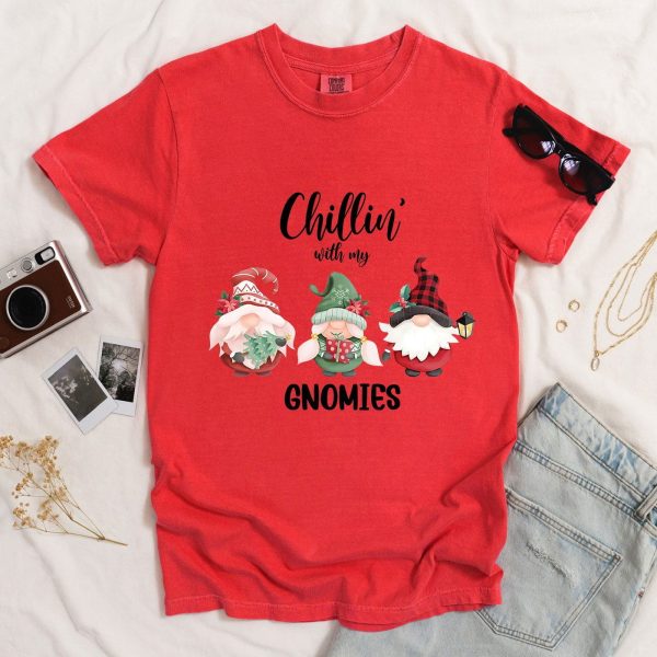 Chillin With Gnomies Christmas Shirt, Funny Christmas Holiday Shirt