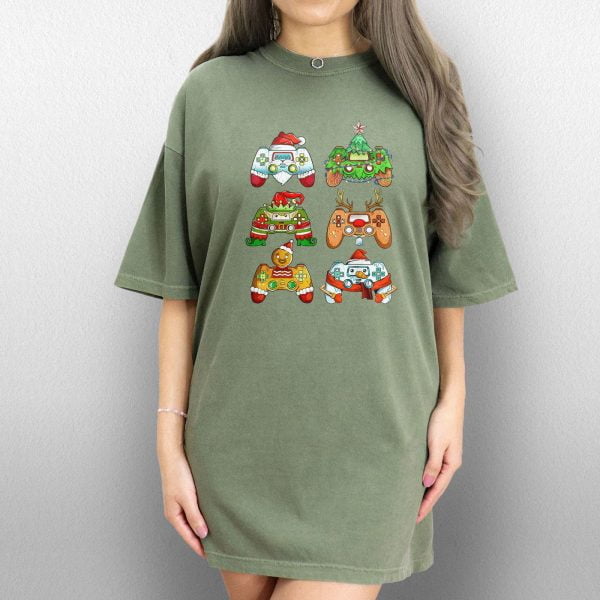 Christmas Santa Shirt, Gaming Controllers Snowman Christmas Shirt