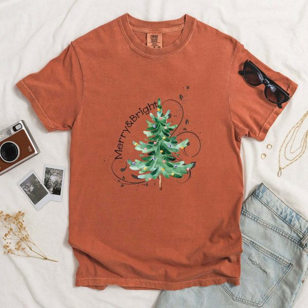 Merry and Bright Christmas Shirt, Christmas Tree Shirt
