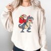 Christmas-T-Shirt-for-Boys,-Dinosaur-Santa-Kid's-T-Shirt-4