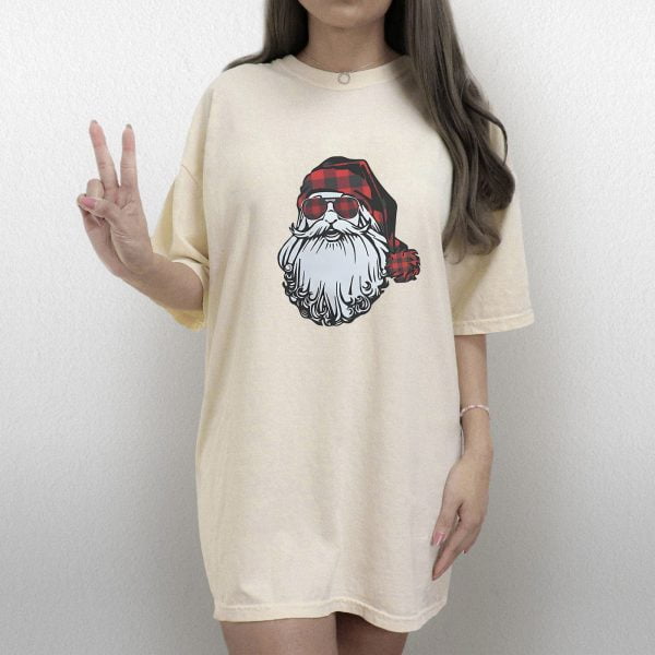 Cool Santa Christmas Shirt, Buffalo Plaid Christmas Shirt