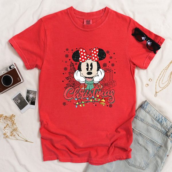 Disney Couples Christmas Shirt, Mickey and Minnie Christmas Shirt for Her 1