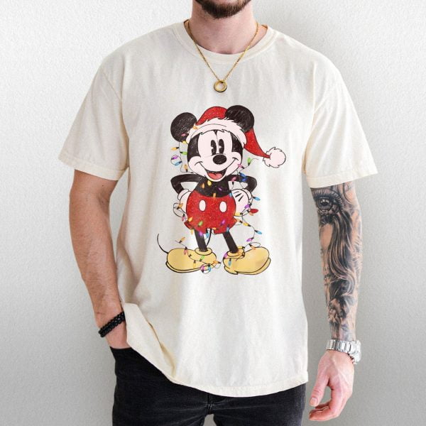 Disney-Couples-Mickey-and-Minnie-Mouse-Christmas-Lights-Men-Shirt-2