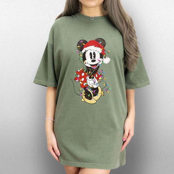 Disney-Couples-Mickey-and-Minnie-Mouse-Christmas-Lights-Women-Shirt-2