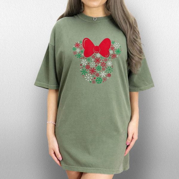 Minnie Mouse Christmas Shirt, Christmas Holiday Snowflakes Shirt
