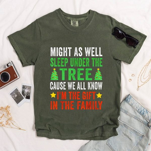 Funny Christmas Shirts, Sleep Under The Tree Christmas Shirt