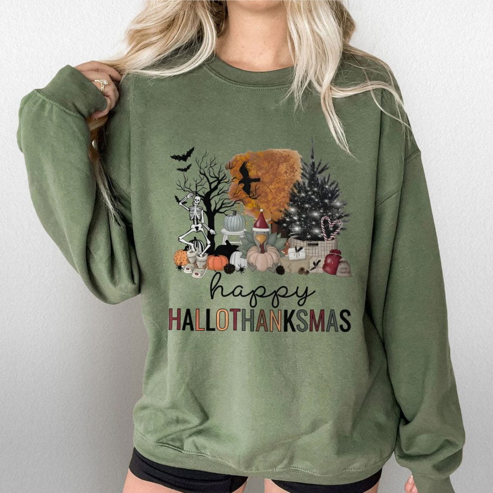 Happy Hallothanksmas Shirt, Christmas Season Shirt