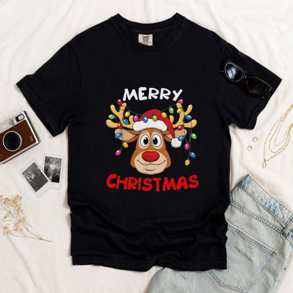 Merry Christmas Shirt, Festive Reindeer Christmas Shirt
