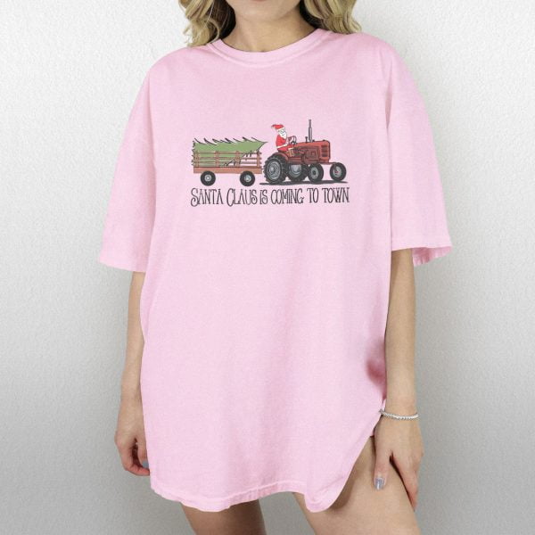 Santa Tractor Christmas Shirt, Farm-Inspired Santa Christmas Shirt 2