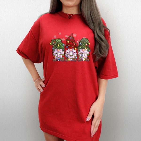 Three-Gnomes-Shirt-Men-Women-Buffalo-Plaid-Red-Christmas-T-Shirt-2