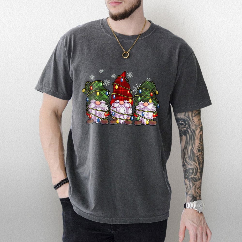 Three-Gnomes-Shirt-Men-Women-Buffalo-Plaid-Red-Christmas-T-Shirt-3